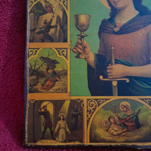 Icon of Saint Barbara on wood used, 23x32 cm