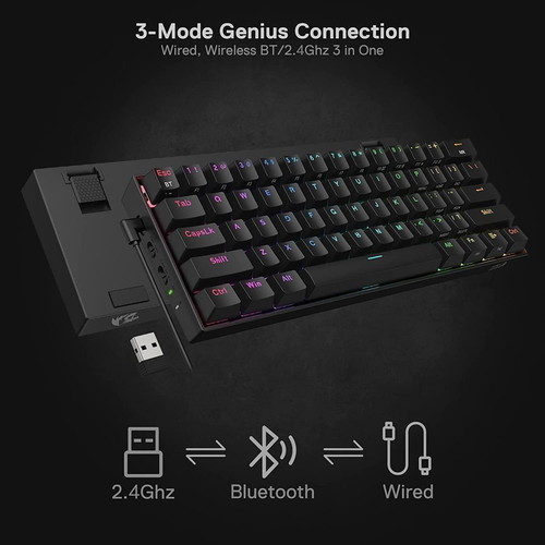 Redragon K530 Pro Draconic 60% Wireless Gaming Mechanical Keyboard RGB New