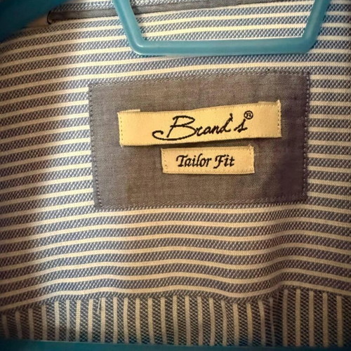 Striped men's shirt size L like new, blue and white