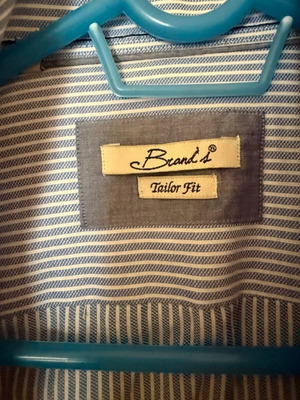 Striped men's shirt size L like new, blue and white