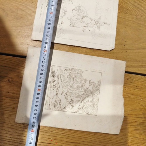 Set of 2 engravings used