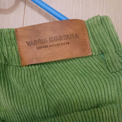 Cargo corduroy pants Vassia Kostara green XS like new