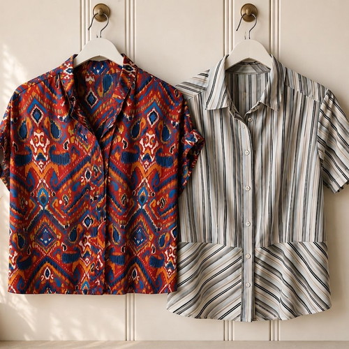 Set of two women's short-sleeve shirts size Medium like new
