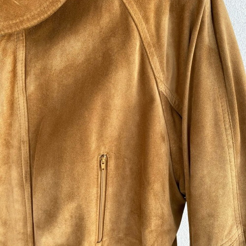 Men's leather jacket used, size XXL, tan color