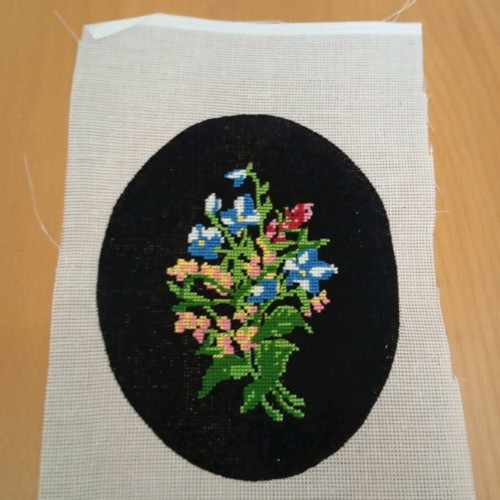 Handmade oval embroideries new, set of 2 pieces