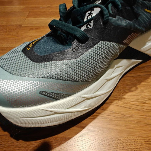 Hoka Speedgoat 7 running shoes, size 44.5, grey green