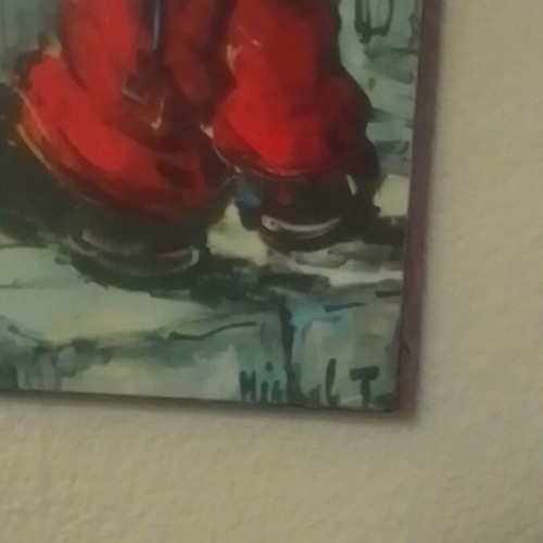 Michel Thomas Le Pipi painting like new, Poulbot style