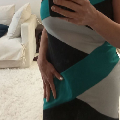 Allegra Carmine mini dress used, turquoise, white and black, size M