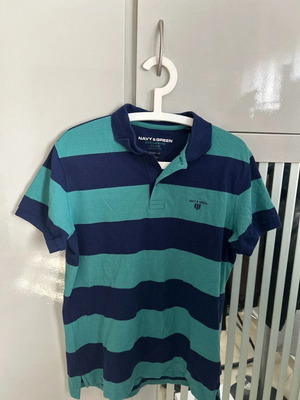 Navy and green polo