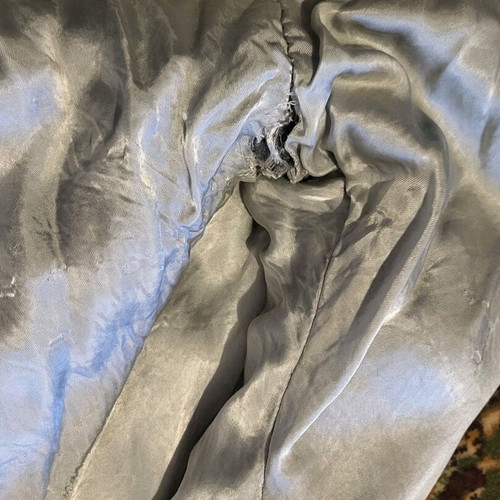 Vintage gray fur coat like new, with pockets and belt loops