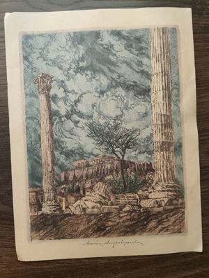 Συλλεκτική λιθογραφία Μάριου Αγγελόπουλου – «Ανατολική άποψη Ακρόπολης»