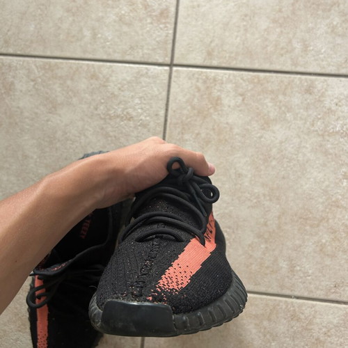 Yeezy 350 V2 Core black-red sneakers size 44 2/3 like new
