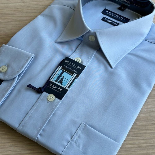 New Westbury solid color shirt, light blue, size M