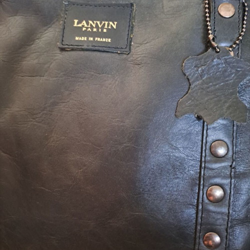 Lanvin Paris shoulder bag like new, dark blue, 100% leather