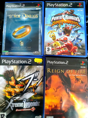 PlayStation 2 games used, pack of 4, Lord of the Rings, Power Rangers