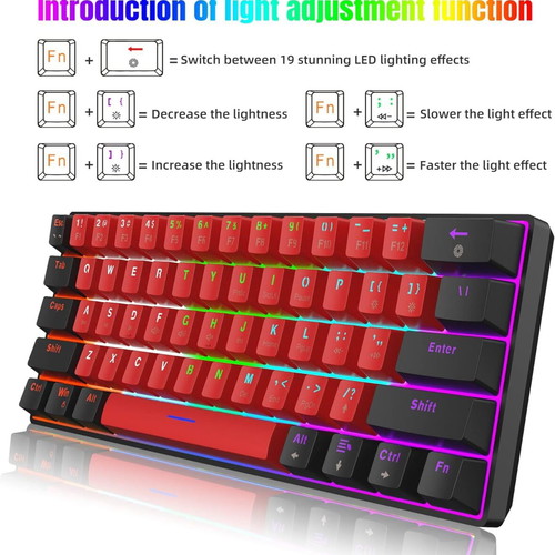 Snpurdiri V900 60% Mechanical Keyboard like new, red switches