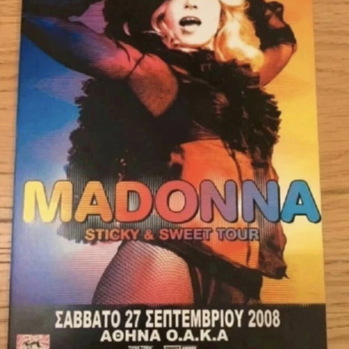 Madonna Sticky & Sweet Tour concert flyer, Athens 2008