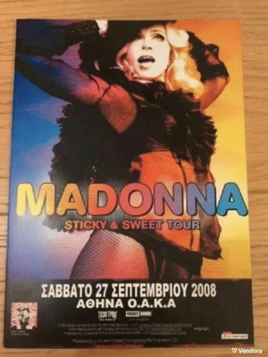 Madonna Sticky & Sweet Tour concert flyer, Athens 2008