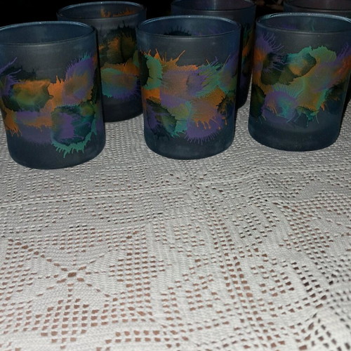 Set of 6 hand-painted glasses new