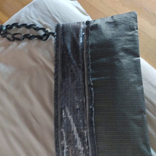 Handbag new handmade with decorative sequins black and gray