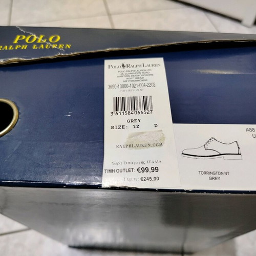 Ralph Lauren Torrington NT grey shoes like new, size 45