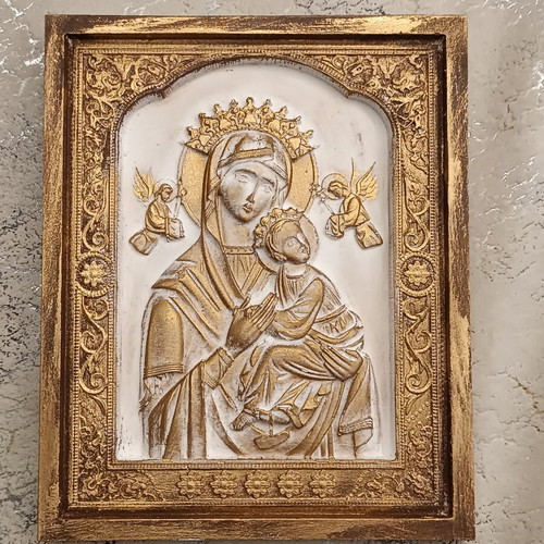 Porcelain aromatic icon Panagia tou Pathous new, 14x12 cm