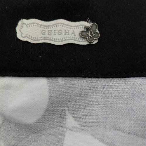 Geisa cotton dress, black and multicolour, size XL 42