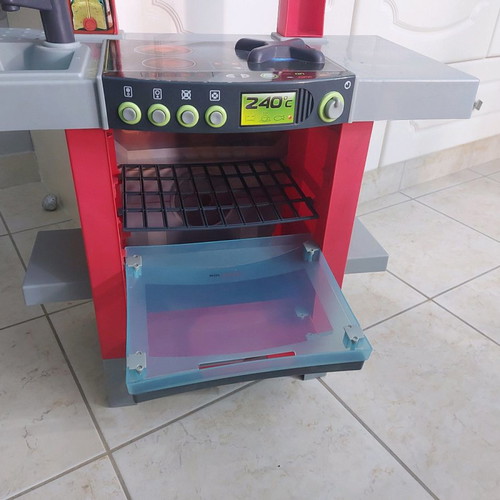 Smoby mini Tefal kitchen used with various kitchen accessories