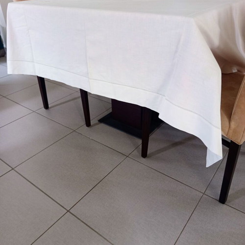 Vintage cotton tablecloth used with handmade edging