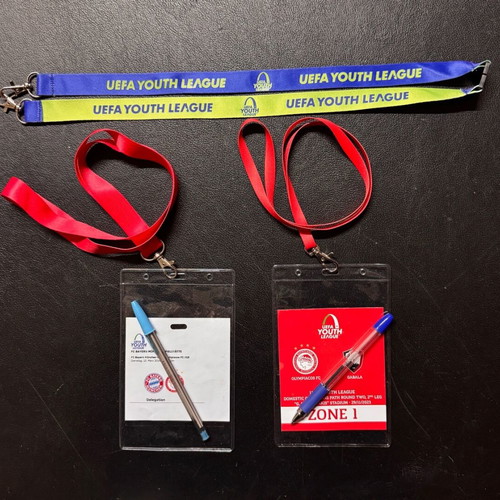Olympiacos Youth League 2024-25 used package with 2 passes and official lanyard