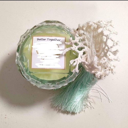 Scented candle wedding favor new, veraman color with pouch