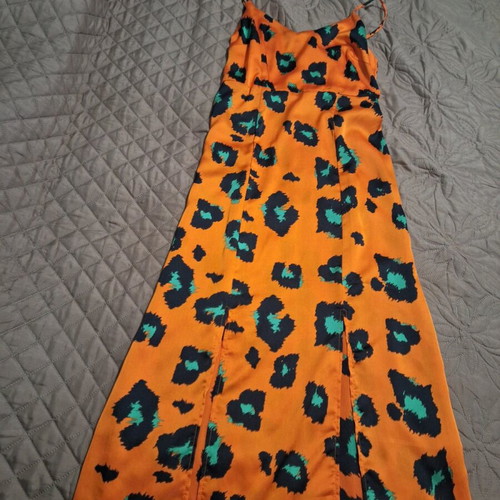 Maxi satin dress with slits Glamorous like new, size S