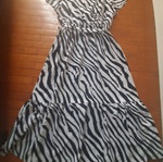 Dress L with soft fabric and belt, white