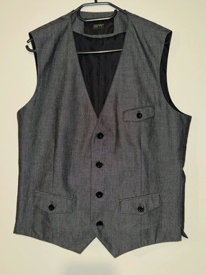 Esprit Collection men's waistcoat, grey, size 50 L