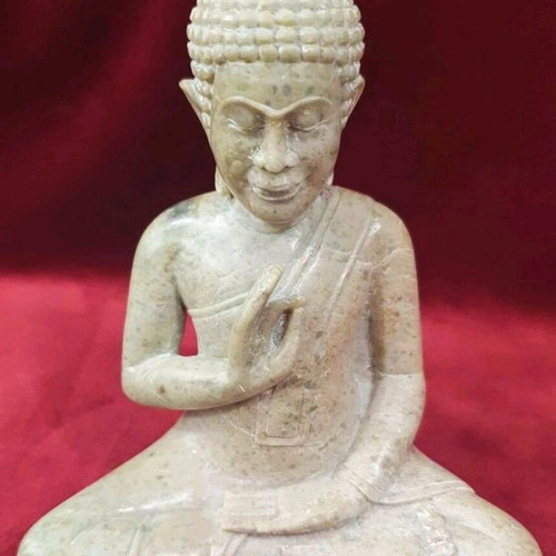 Buddhist statue used stone Dharma handmade