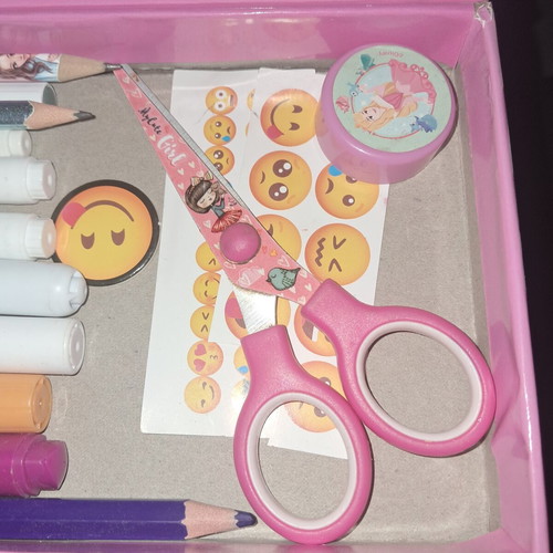 I Love Unicorn art supplies case, 42 pieces