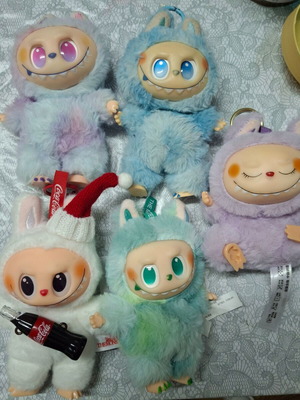 Labubu plush figures, set of 5
