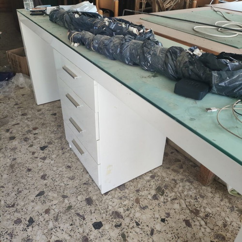Manicure desk for two with built-in drawer, lacquered, like new