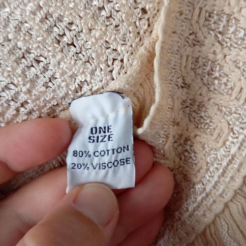 Dress one size beige like new, 80% cotton 20% viscose