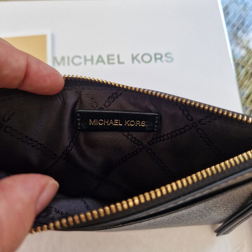 Leather card holder Michael Kors black new