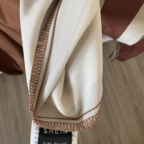 Shein shirt like new, brown and white office blouse size S