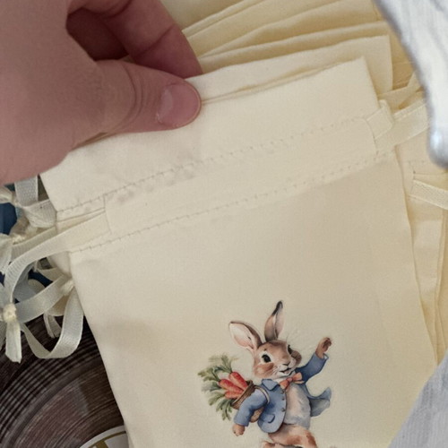 Peter Rabbit Satin Baptism Favor Bags New, 232 Pieces