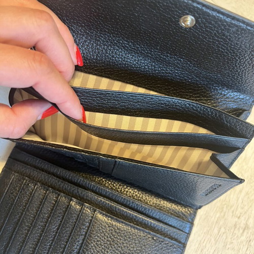 Lacoste leather wallet used, black