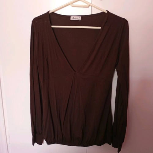 Anel brown elastic blouse like new, fits M to XL
