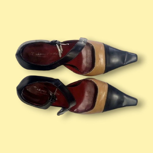 Tsakiris Mallas leather pumps used, size 36, black and brown