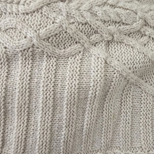 Knitted white scarf H&M used, beige