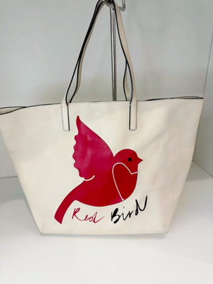 Τσάντα Red Valentino χειρός μεταχειρισμένη, άσπρη με σχέδιο