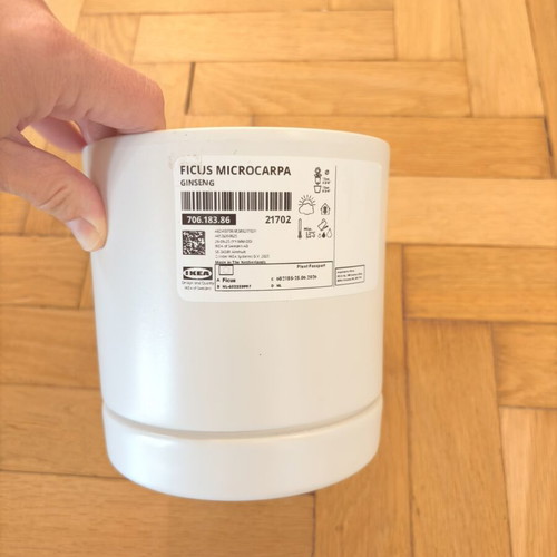 White Ikea flowerpot