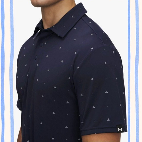 Under Armour Men's Printed Polo Shirt new, size M, blue