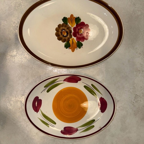 Kerameikos serving platter set vintage 60-70 used, modern esthetic